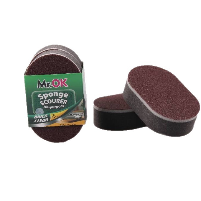 Mr.OK factory direct supply sponge scouring pads, double-sided cleaning sponges, kitchen cleaning sponges, dishwashing sponges, pot scrubbing sponges Item Picture