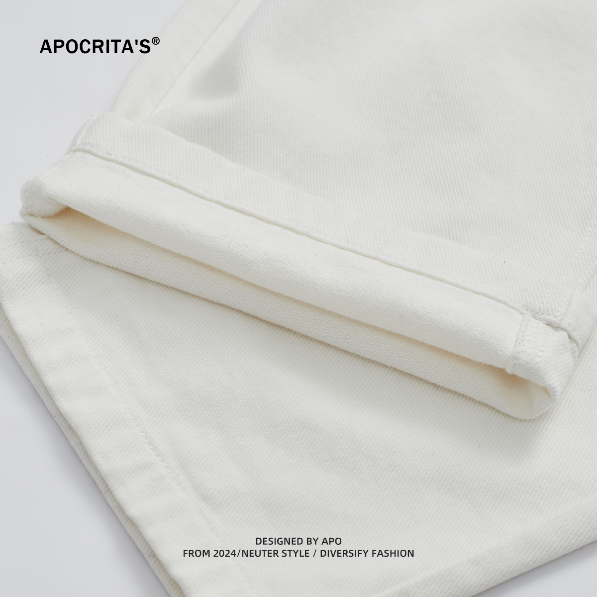 APO Men's Wear: High-end solid straight-leg jeans for 2024 summer, a heavyweight pure cotton loose wide-leg casual pants for men Application Scenario