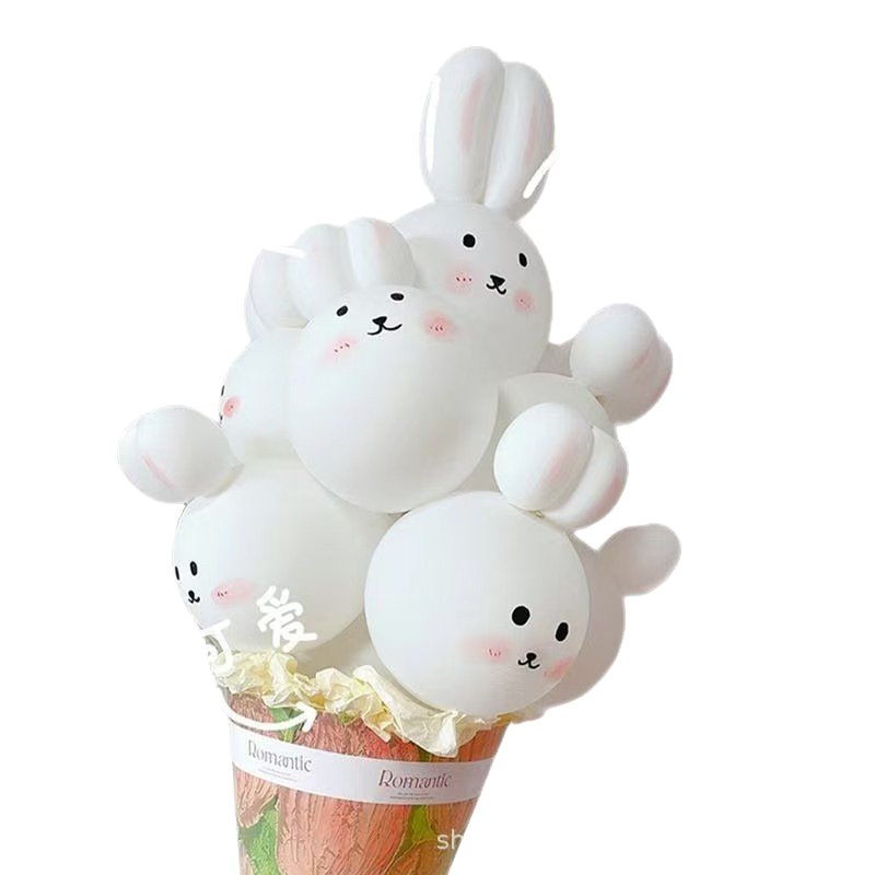 网红ins冰激凌地推气球儿童花束兔子甜筒diy材料摆摊户外拍照道具白底实物图