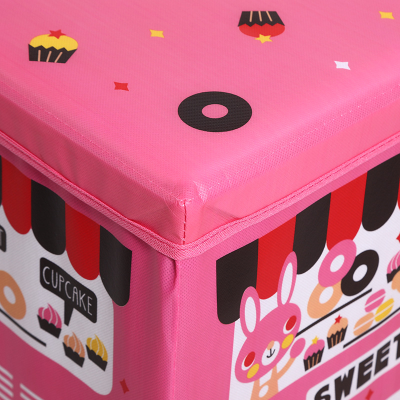 Children's folding car storage stool, cartoon fabric storage box, multi-functional toy organizing box, stool manufacturer wholesale details Picture