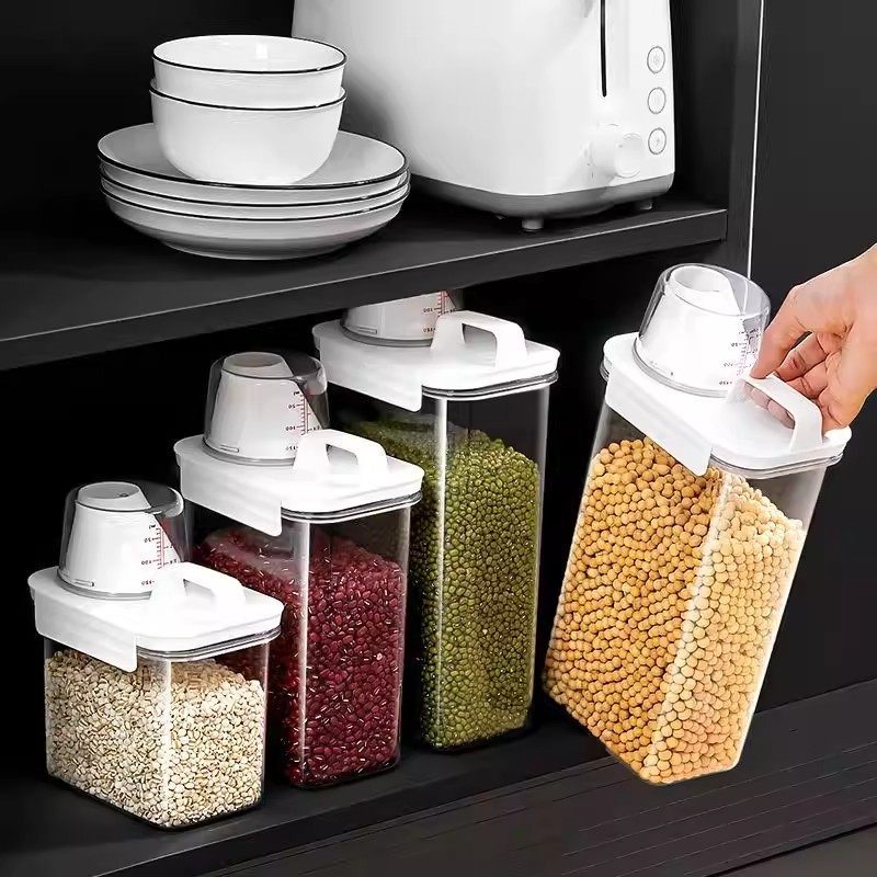 Japanese-style rice bucket, flour storage tank, insect-proof and moisture-proof sealed grain, starch, beans, rice, and various grains storage box details Picture