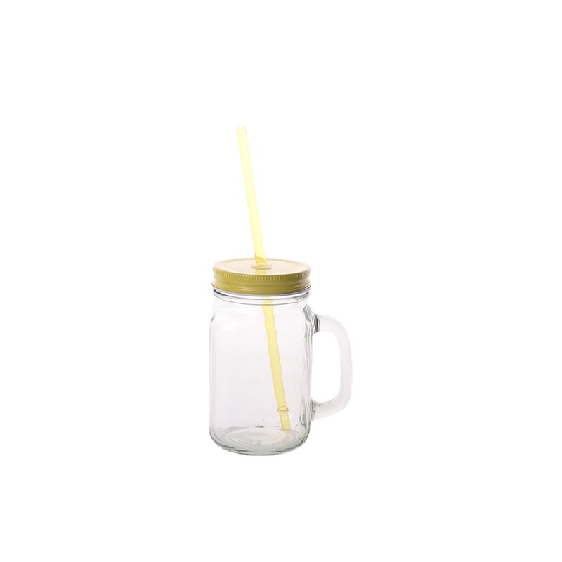 Wholesale of glass handle cups, Amazon Mason cups with straws, glass water cups, Mason cans, rooster cups, one-piece consignment Item Picture