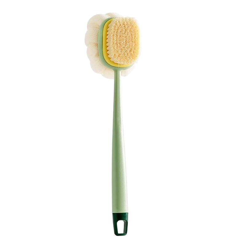 Cepillo de baño de doble cara de pelo suave de mango largo 2 en 1 baño frotar la espalda artefacto de baño no busca gente cepillo de baño multifuncional Item Picture