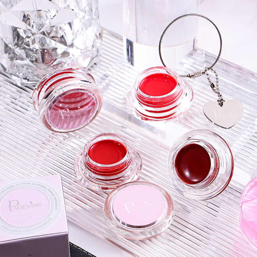Cross-border makeup PAGE VINE Heart-shaped pendant, bouncy Blush cream, yo-yo blush, best-selling beauty on Amazon TK details Picture