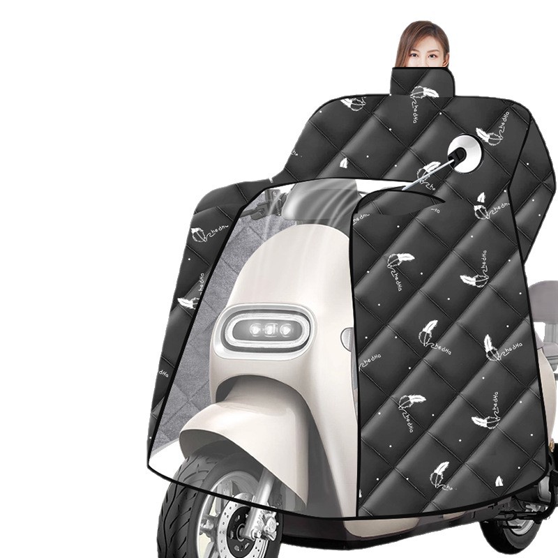 2025 New winter oversized cape windbreak, electric bike windbreak, fleece and thickened electric bike windbreak cover Item Picture