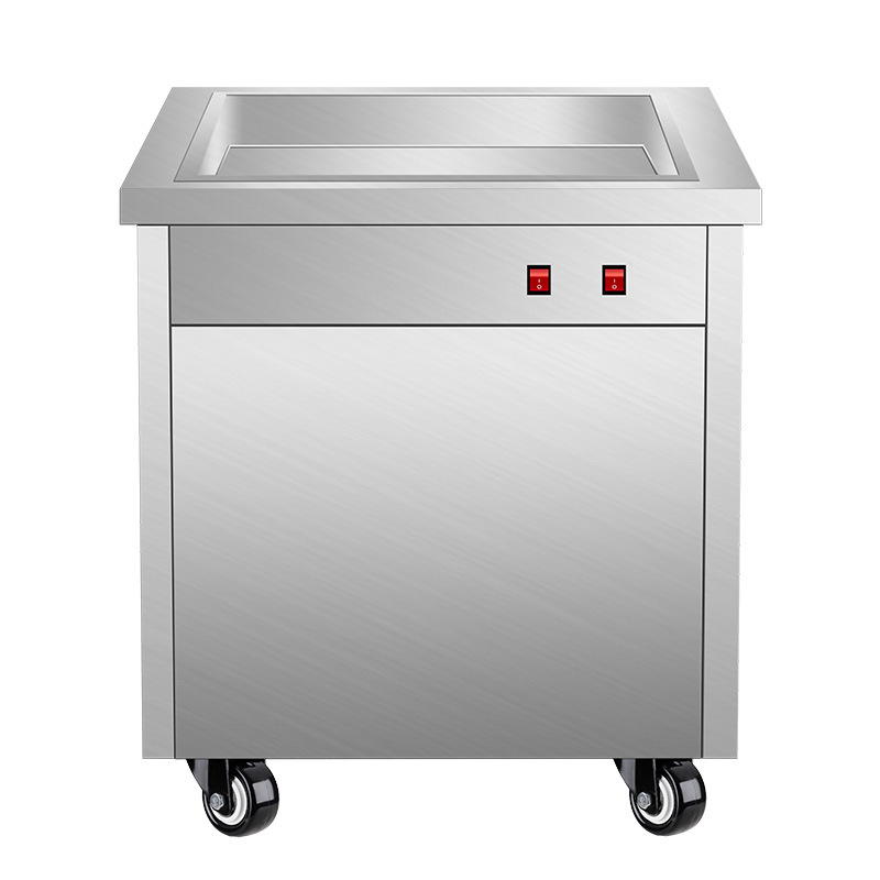 Commercial ice stir-frying machine for street vending, stir-frying yogurt, Thai ice cream rolls, single and double pot stir-frying milk blocks, high-power ice porridge machine Item Picture