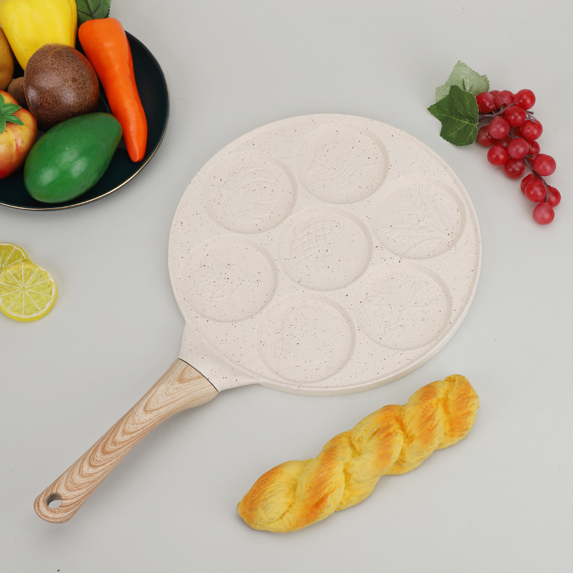 多功能七孔早餐锅麦饭石不粘鸡蛋蛋堡锅家用煎蛋锅煎蛋饺