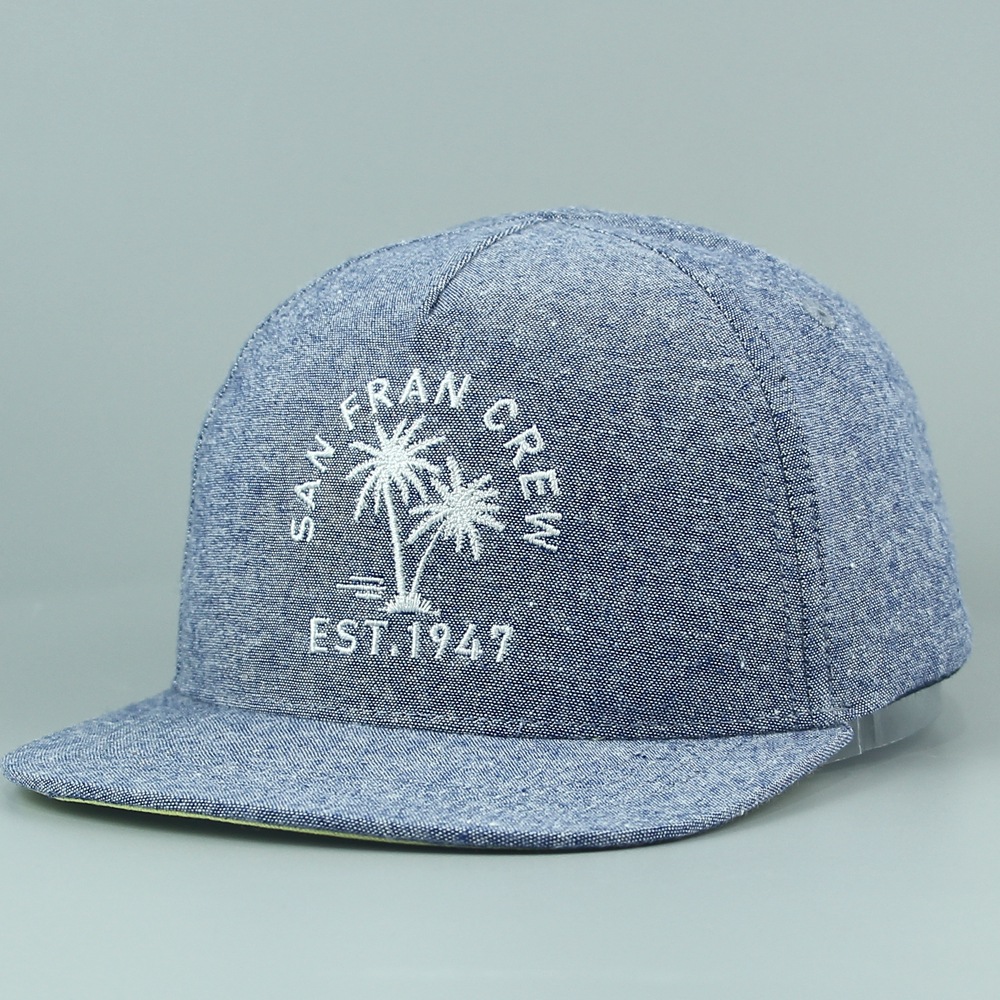 Cute denim fabric embroidered hip-hop hat, spring and summer sun protection and shading children's hat, embroidered skin-friendly cotton flat tongue hat details Picture