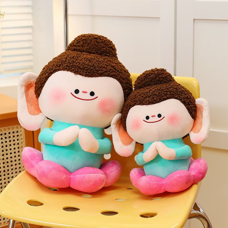 抖音网红莲花小佛公仔可爱小佛毛绒玩具招财佛平安佛玩偶娃娃批发细节图