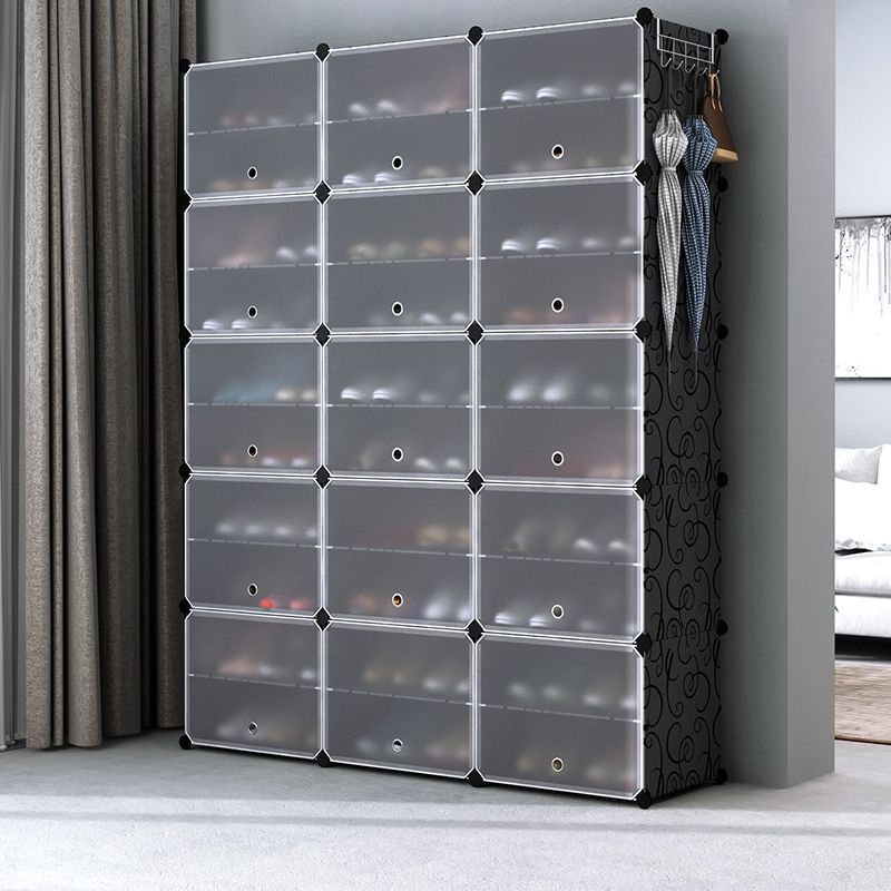 Cross-border supply simple indoor shoe cabinet, folding shoe rack combination, wall dust-proof storage, large folding shoe cabinet for home use details Picture