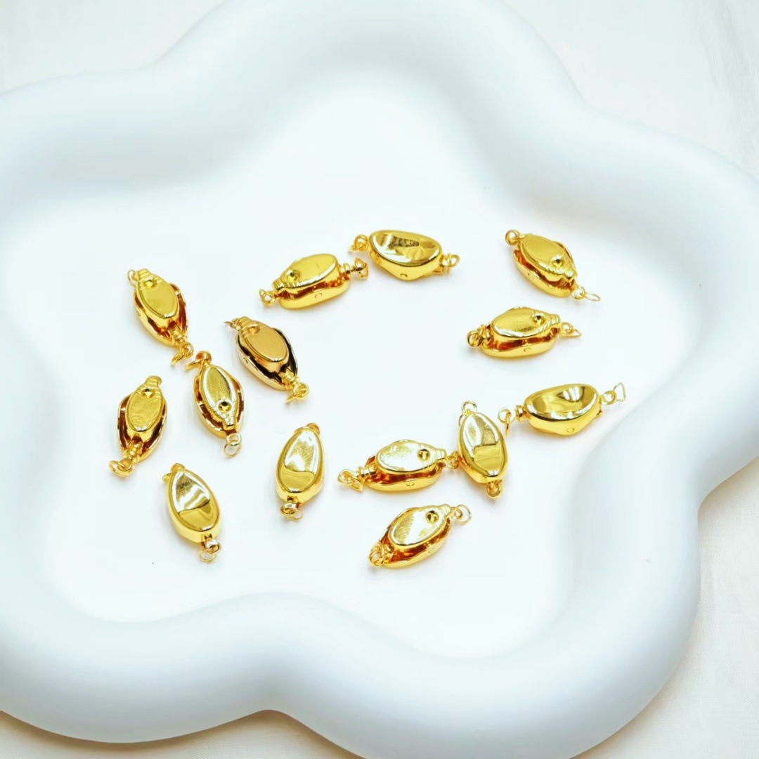 Stainless steel ingot clasp, pearl necklace, bracelet connecting clasp, titanium steel polished DIY jewelry accessories and ornaments Specification image