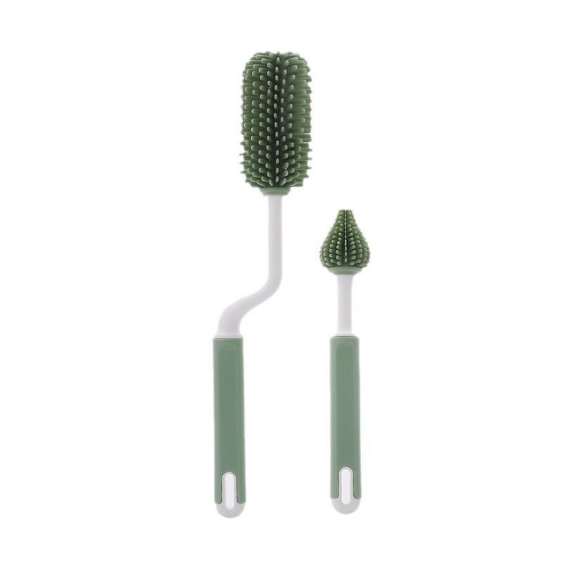 Factory direct sales of a two-in-one silicone set for cleaning and refreshing baby bottles, specifically designed for long-handled shapers, pacifiers and brushes Item Picture