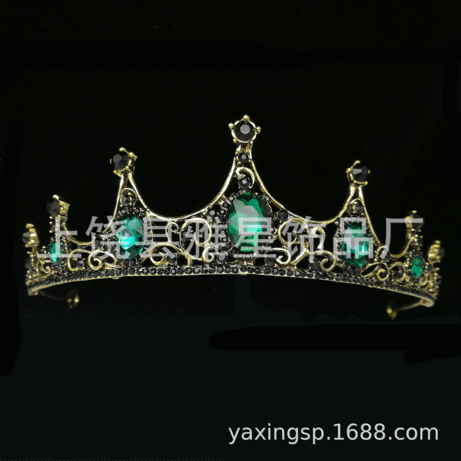 Princess crown headwear, children's crystal girl headband, little girl birthday crown, performance fashion show hair accessory crown details Picture