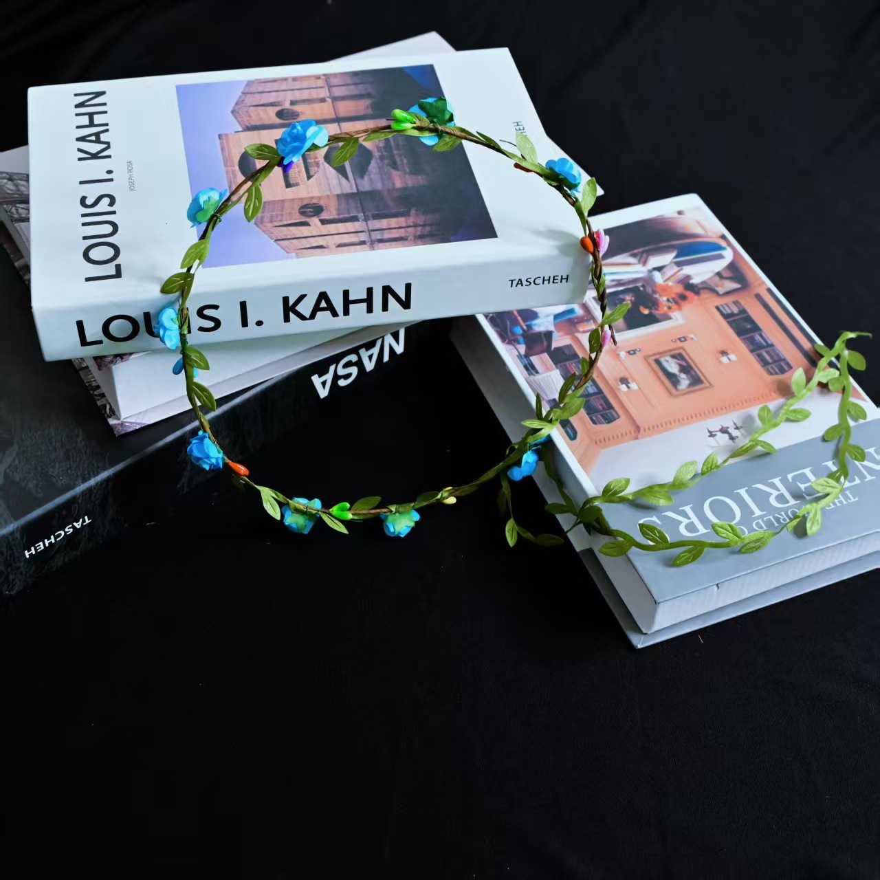 Willow leaf wreath headband, beach travel hair accessory, simulated rose, bride, forest girl, wreath wholesale Specification image