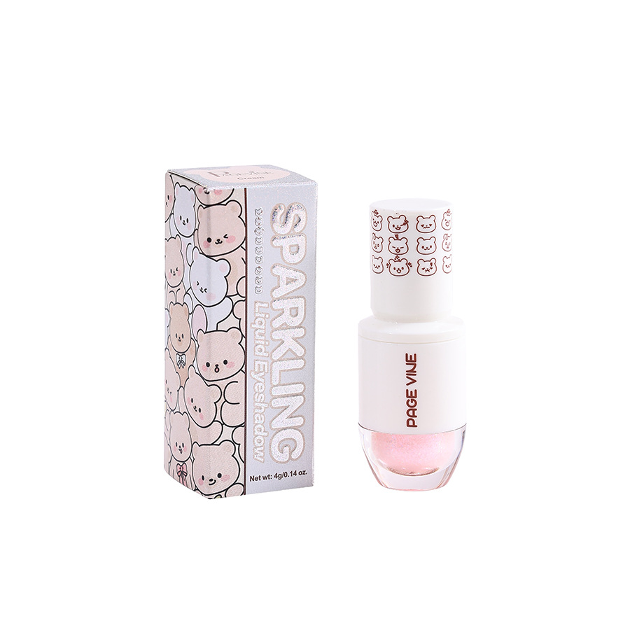 Cross-border PAGE VINE Starry Liquid Eyeshadow Cute Bear Sleeping Silkworm Brightening Pearlescent Super Sparkling Eyeshadow Liquid Item Picture
