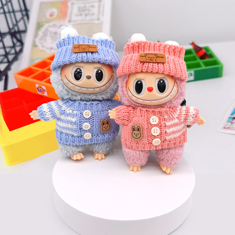New knitted sweater hat, two-piece set, labradish doll, doll clothes, creative outfit, DIY doll accessories Application Scenario