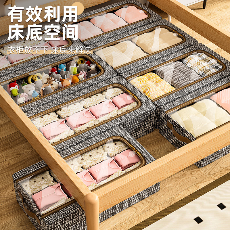 Shoe underbed storage box, moisture-proof and dust-proof wonder, no installation required, thickened transparent and visible storage box, foldable shoe box Application Scenario