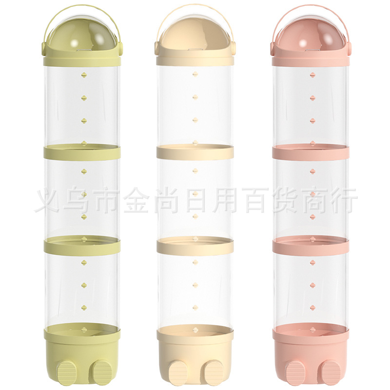 High appearance level plush toy doll storage bucket, zipper style, layered and multi-layer style doll storage basket, transparent storage box Specification image