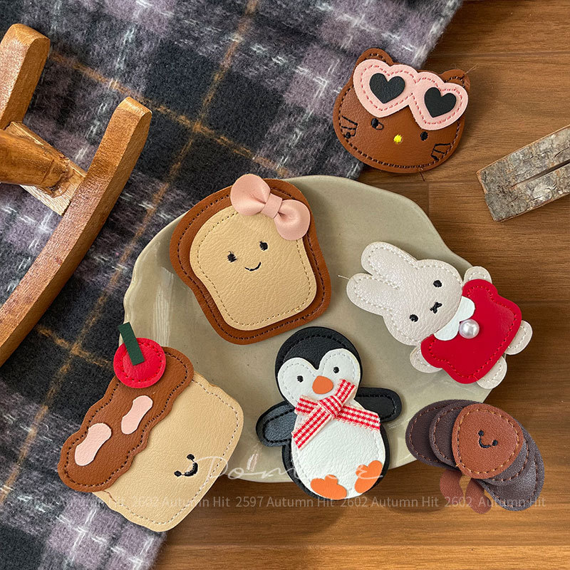 Nueva versión coreana de dibujos animados cortex hairclip cute niños lateral de pelo roto flequillo mano hacer broche clip chica peluquería cortex moe broche de pelo de dibujos animados pan pingüino conejo forma chica linda todos los días personalidad tiara