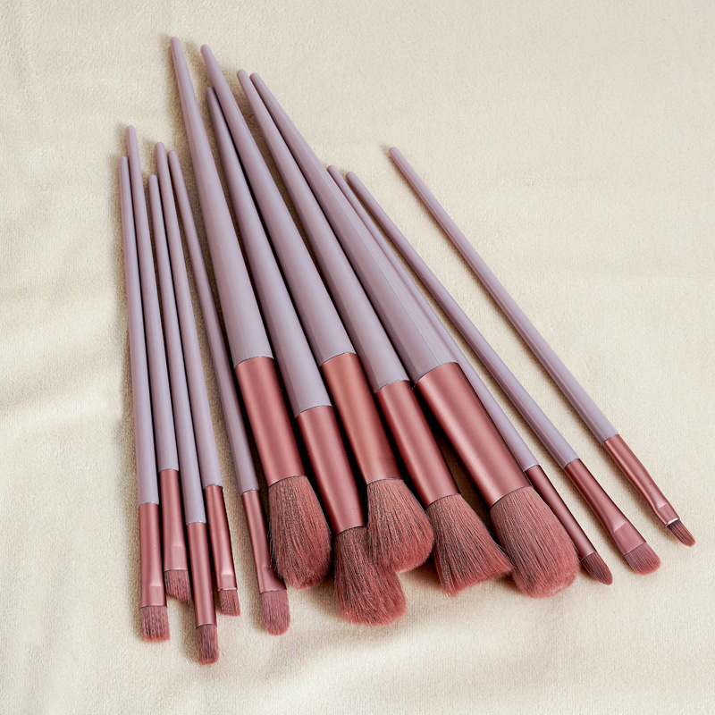A complete set of 13 popular milk tea-colored makeup brushes, loose powder eyeshadow powder, quick-drying soft bristles for beginners Specification image