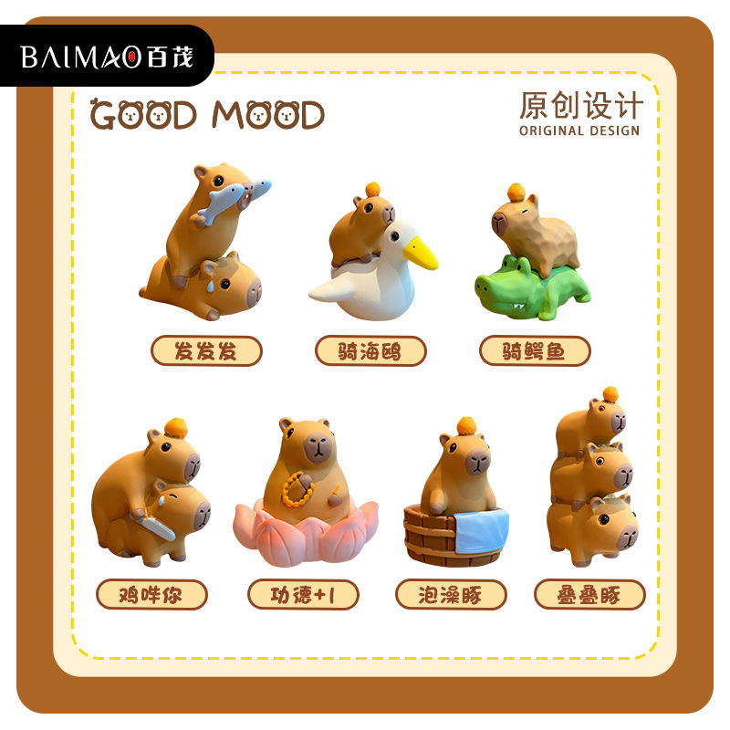 Original Capibara Capybara resin decorative items for women, creative and trendy car center console display furniture, and desktop decorations Application Scenario