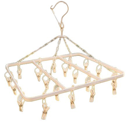 Household wholesale multi-functional clothes hanger, round sock clip, windproof hanging multi-clip drying clothes hanger, preferred material clothes hanger Item Picture