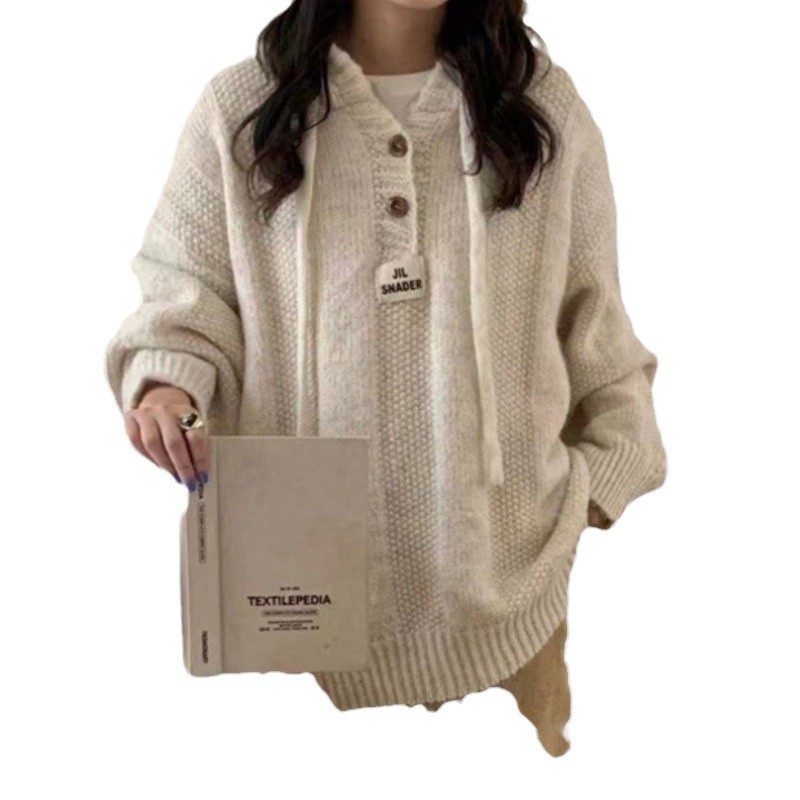 潮牌女装/女士冬季抓绒衫/外套女宽松百搭/女装/冬装女宽松韩版白底实物图