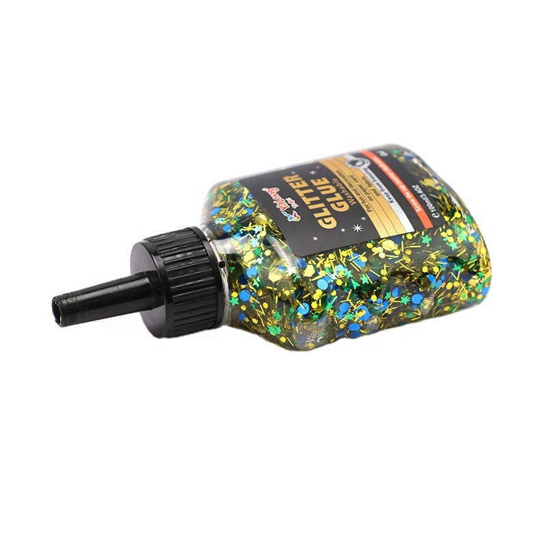 Yalong DIY Handmade 3D Colored Glue, Gold powder large particle glitter glue, 6-color mixed liquid glue