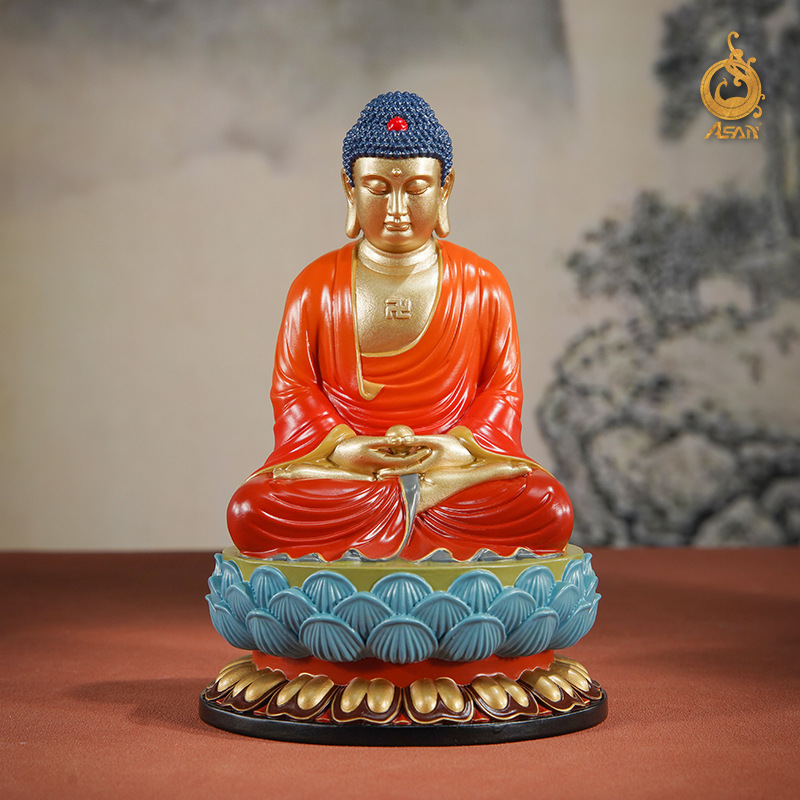 厂家直销铜摆件《娑婆三圣之释迦牟尼》桌面客厅家居装饰家用供奉图