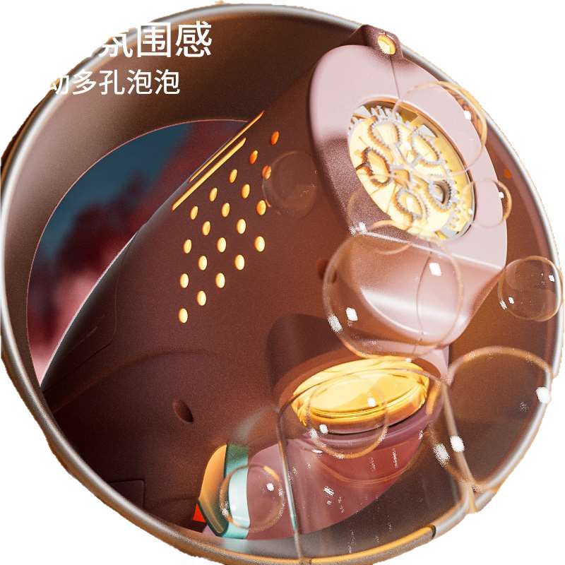 Internet-famous bubble handheld machine, children's fully automatic bubble blowing electric 32-hole bubble gun, angel rocket launcher bubble machine Item Picture