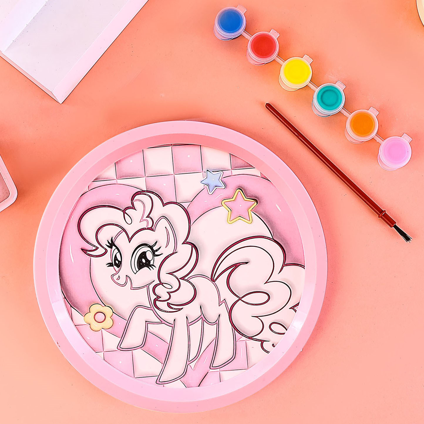 儿童相框水彩画涂鸦画纸水粉颜料绘画套装diy手工幼儿园绘画礼品
