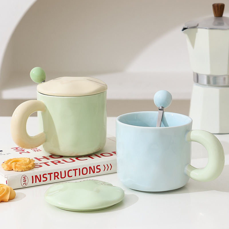 韩式ins小清新糖果色马卡龙陶瓷马克喝水咖啡杯男女生情侣家用杯细节图