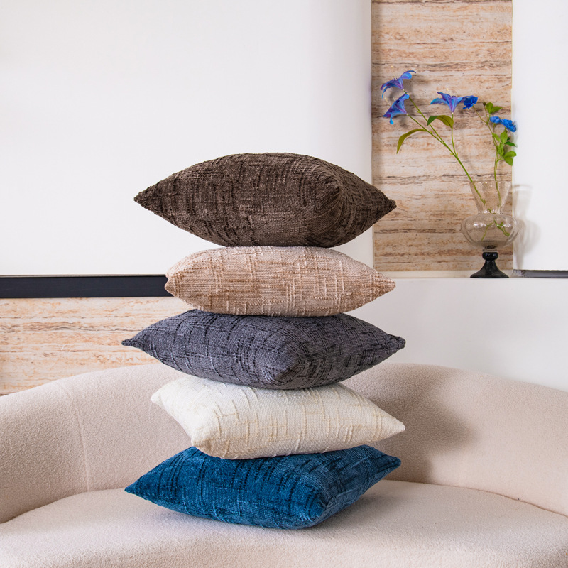 Cross-border Amazon home sofa, cotton and linen pillowcase, ins living room solid color coarse linen car backrest pillow wholesale Specification image