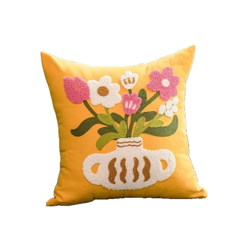 Cartoon dopamine throw pillow, Apple living room sofa cushion, square headrest, cute core-filled pillow cover Item Picture