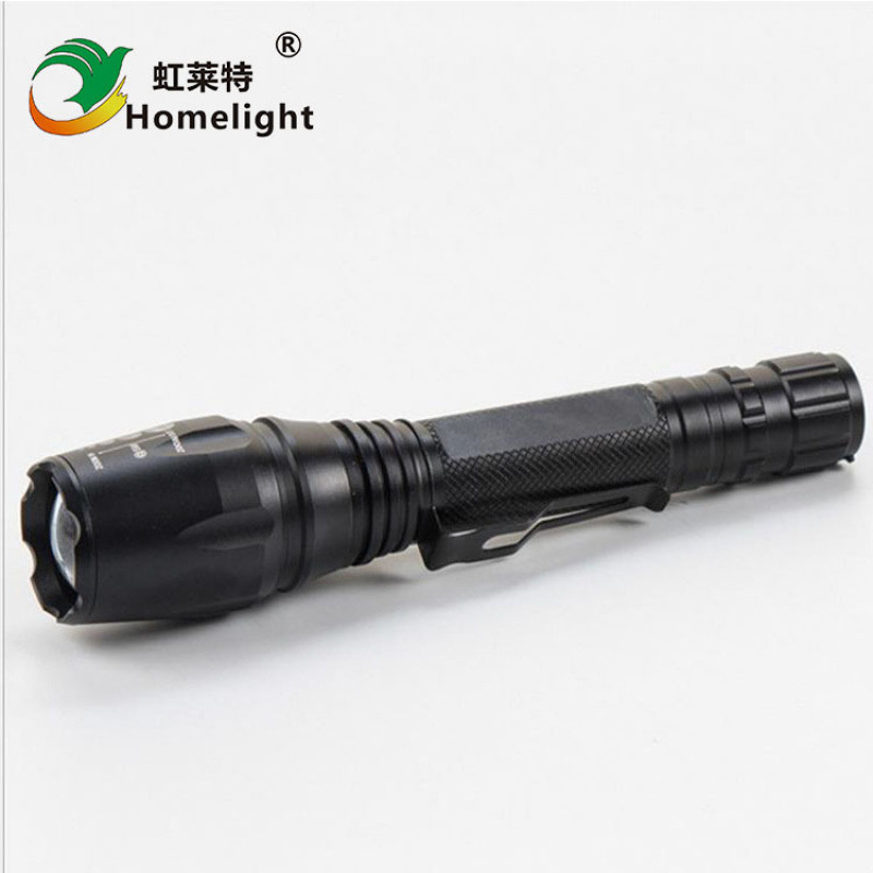 A New Cross-Border Pen-Buckle High-Intensity Rechargeable Flashlight With Led Dual-Segment T6 Long-Range Telescopic Zoom Flashlight, Featuring High Power Specification drawing