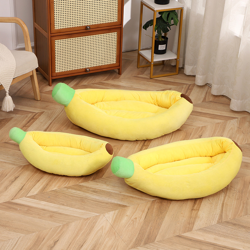 Banana pet beds, cat beds, dog beds, cross-border super soft pet pads, thickened anti-slip, detachable and washable, wholesale for small and medium-sized dogs Specification image
