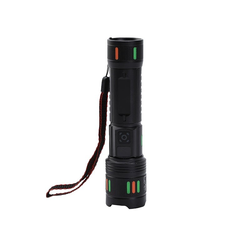 The new cross-border high-intensity zoom multi-functional flashlight Type-C rechargeable fluorescent electric whitening laser LED flashlight Item Picture