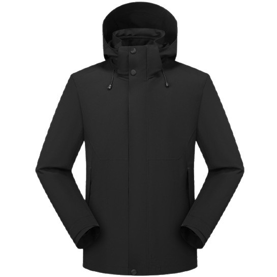 定制冲锋衣三合一男印绣LOGO徒步软壳防风登山服企业团体工装外套白底实物图