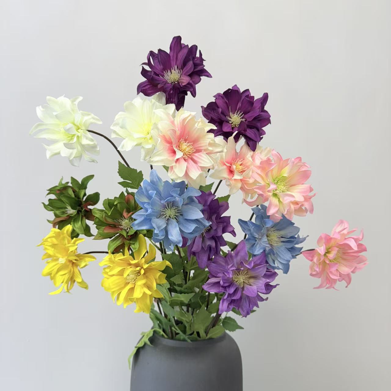 仿真花2头大丽花婚庆用花礼堂路引装饰花插花仿真花场景布置假花