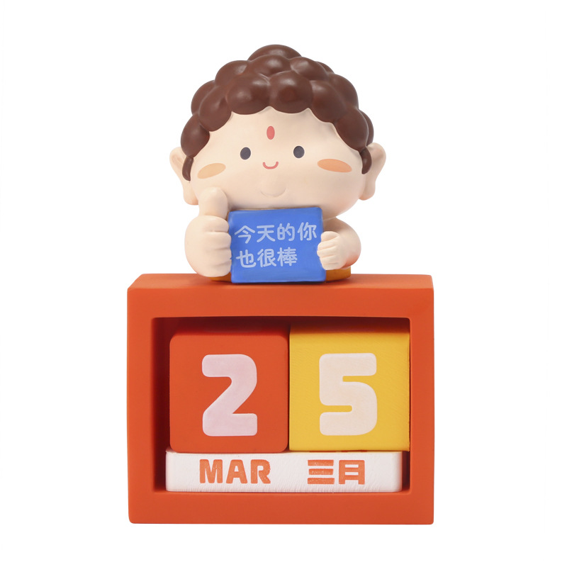 Creative design of small Buddha calendar ornaments, desktop wall calendar, calendar decoration, cartoon and cute Buddha ornaments wholesale Item Picture
