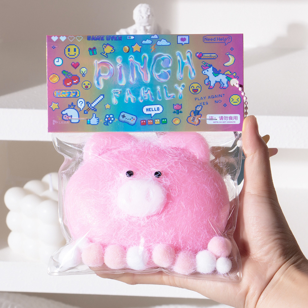 Douyin's same style of muddy little pig and dog tpr pinching silicone slow rebound blind box stress-relieving toys wholesale for stress relief details Picture
