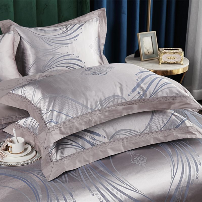 New tribute satin jacquard all-cotton wedding celebration pillowcase pair set, bright red pure cotton pillow core set, single pillowcase details Picture
