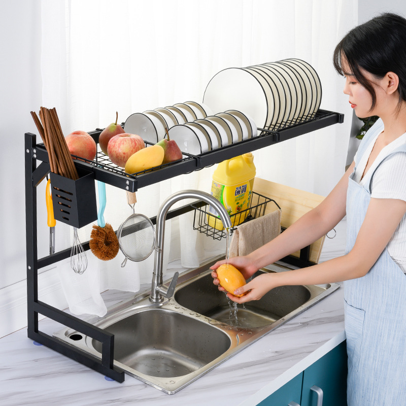 Kitchen sink, storage rack, dish draining rack, dishwashing sink, vegetable washing basin, sink, multi-functional storage rack for dishes and bowls, countertop
