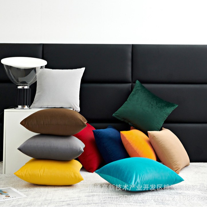 北欧ins纯色天鹅绒糖果色抱枕套现代简约沙发靠垫汽车靠枕可订货产品图