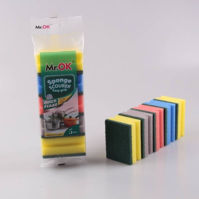 Mr.OK factory direct supply sponge scouring pads, double-sided cleaning sponges, kitchen cleaning sponges, dishwashing sponges, pot scrubbing sponges Specification image