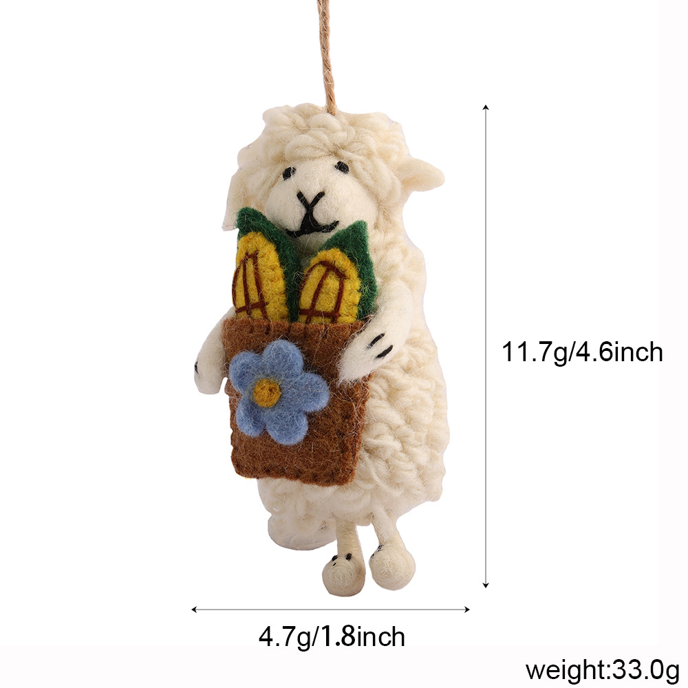 Ms. Yang's handcrafted wool felt pendants feature a high aesthetic level, three-dimensional little sheep doll pendants, and are niche bag pendants Item Picture
