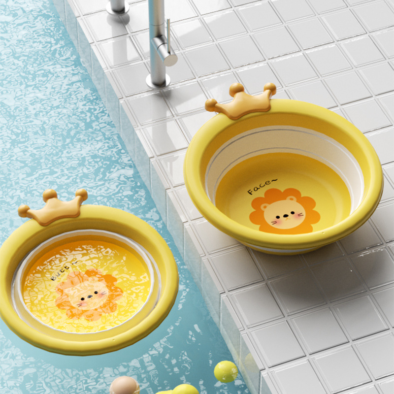 折叠盆婴儿洗脸盆宝宝儿童用品洗脸洗屁屁洗脚小盆家用折叠脸盆产品图