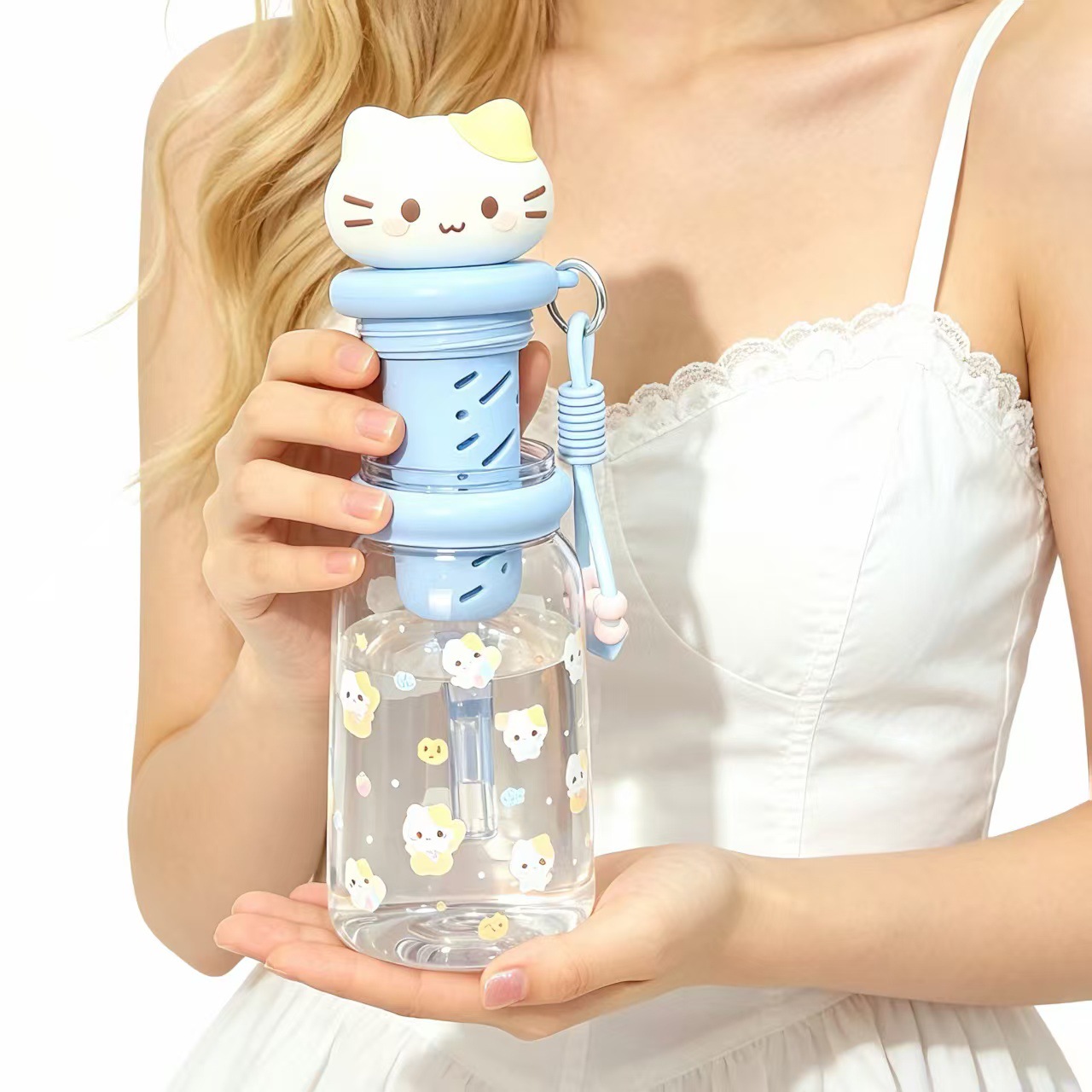 Cute cat-shaped water cup, ceramic vase, glass test tube bottle, acrylic vase details Picture