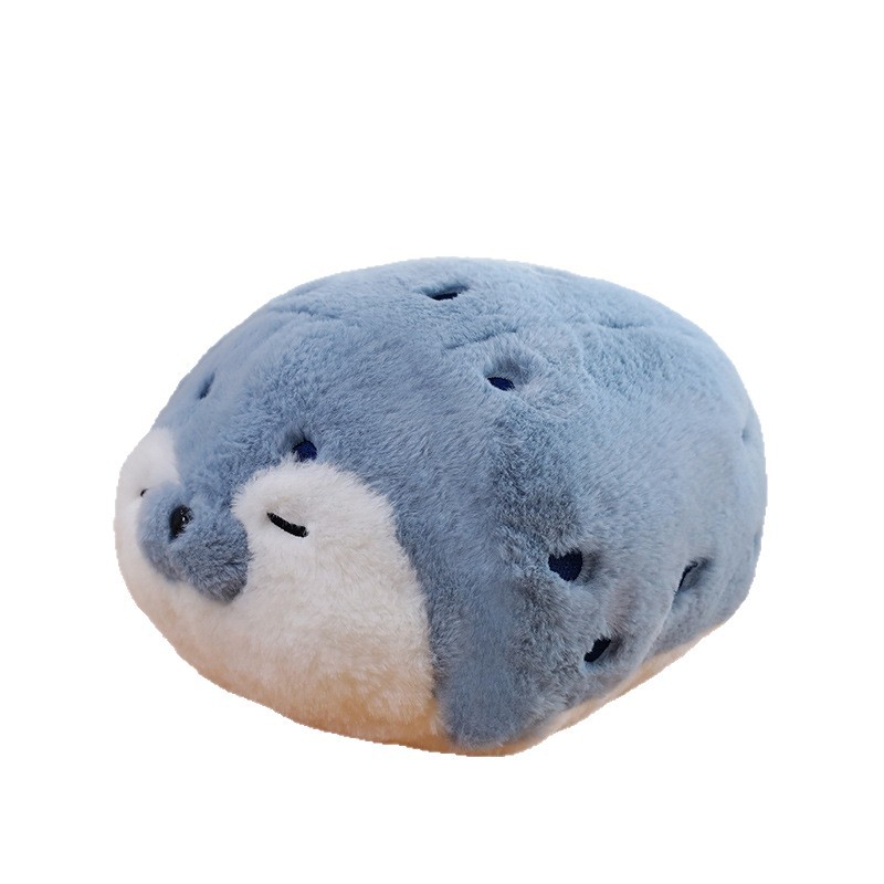 网红仿真海豹海獭公仔儿童床上玩偶抱枕毛绒玩具女生的日礼物抱枕白底实物图
