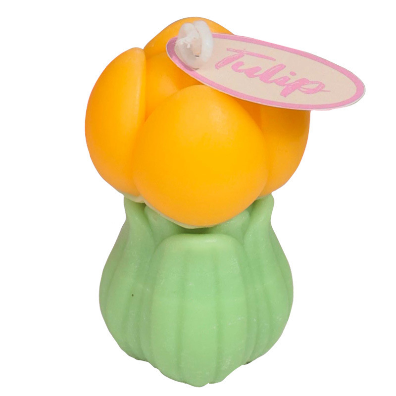 三八妇女节女神节伴手礼物花苞郁金香薰蜡烛造型蜡烛香氛批发摆件白底实物图